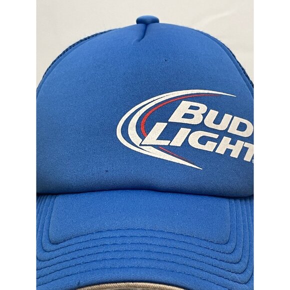 Bud Light Beer hat cap 7" trucker mesh snap back blue - Picture 6 of 7